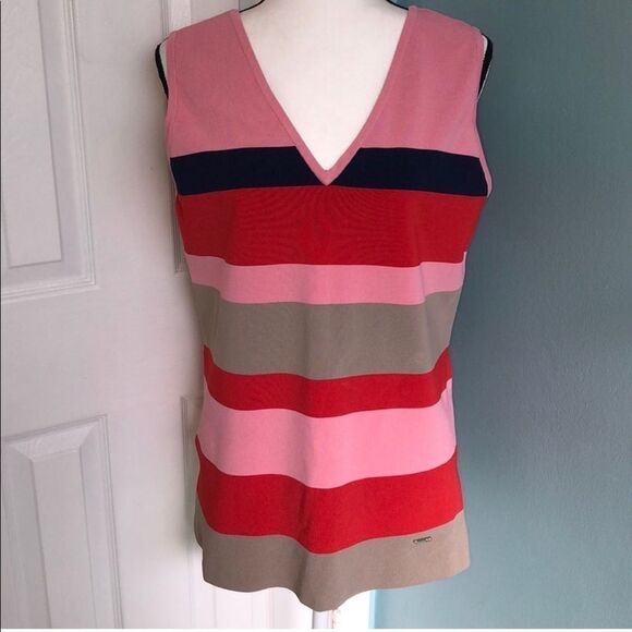 Ted Baker V-Neck Striped Tank Top - Picture 1 of 8